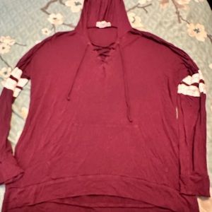 6 FOR $15 Medium pink republic hooded top crosses front